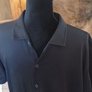Raffi Black Polo Shirt Smooth Fabric Classic Design